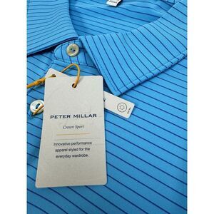 NWT Peter Millar Hemlock Performance Jersey Golf Polo Shirt CRRBN Blue XXL  $100